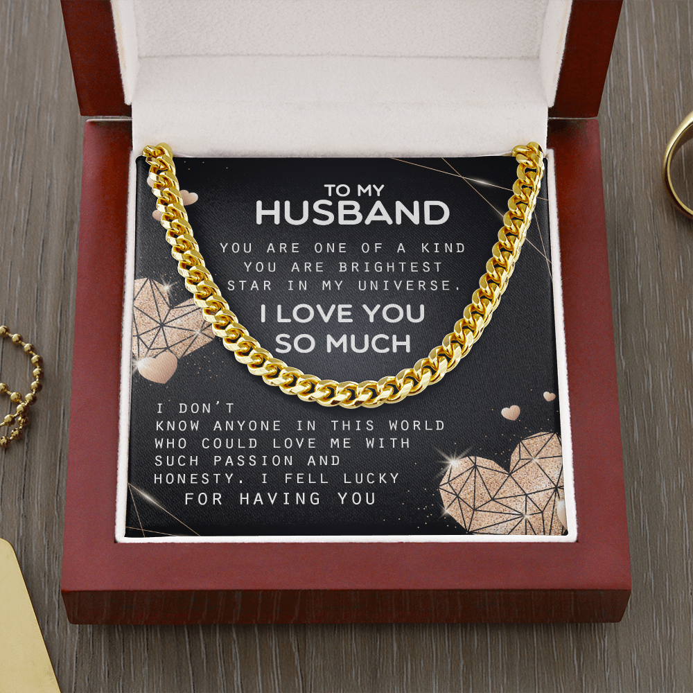 To My Husband - I Love You So Much - Cuban Link Chain KT20