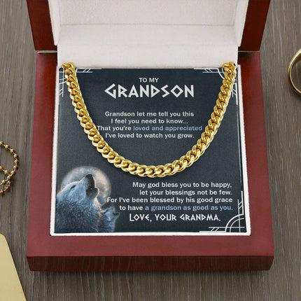To My Grandson - You Are Loved And Appreciated - Cuban Link Chain SO123T - Charming Present