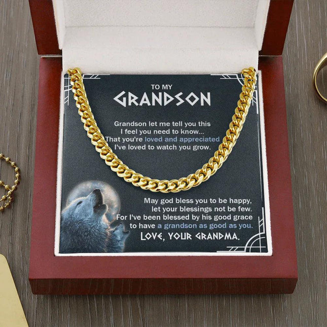 To My Grandson - You Are Loved And Appreciated - Cuban Link Chain SO123T - Charming Present