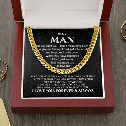 To My Man - My Missing Piece - Cuban Link Chain KT11 - Charming Present