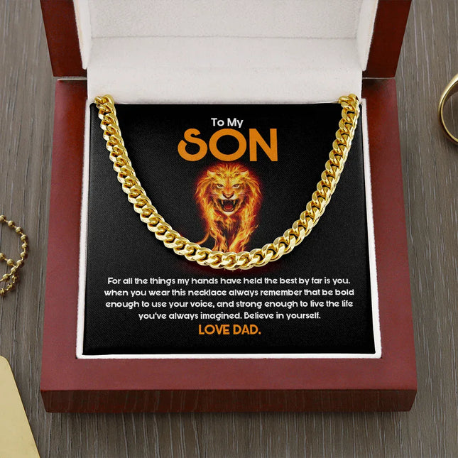 To My Son - Believe In Yourself As Much As I Believe In You - Cuban Link Chain SO85T - Charming Present