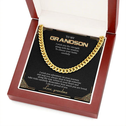 To My Grandson - Remember How Much You Are Loved - Cuban Link Chain SO136T - Charming Present