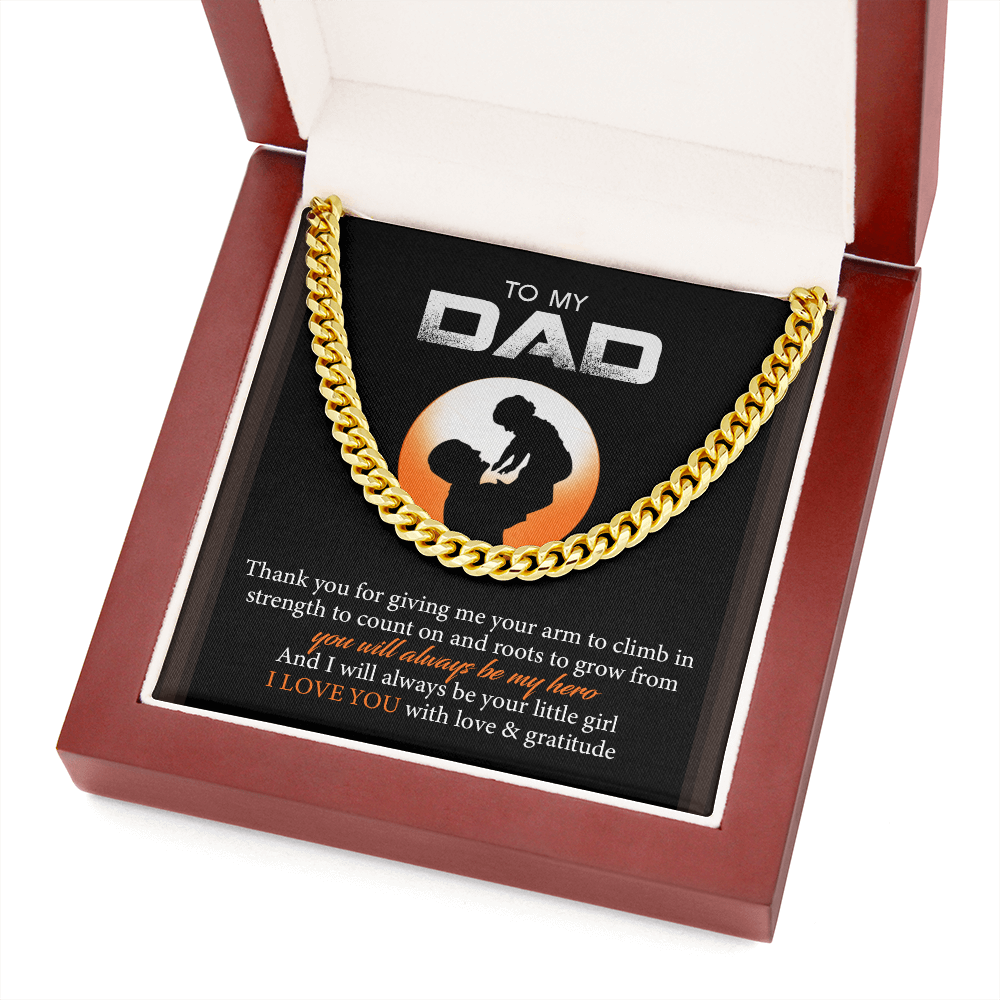 To My Dad - I Love You With Love And Gratitude - Cuban Link Chain SO128T