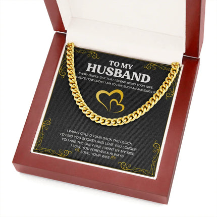 To My Husband - Love You Longer - Cuban Link Chain KT24 - Charming Present