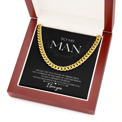 To My Man - Found My Missing Piece - Cuban Link Chain SO102V - Charming Present