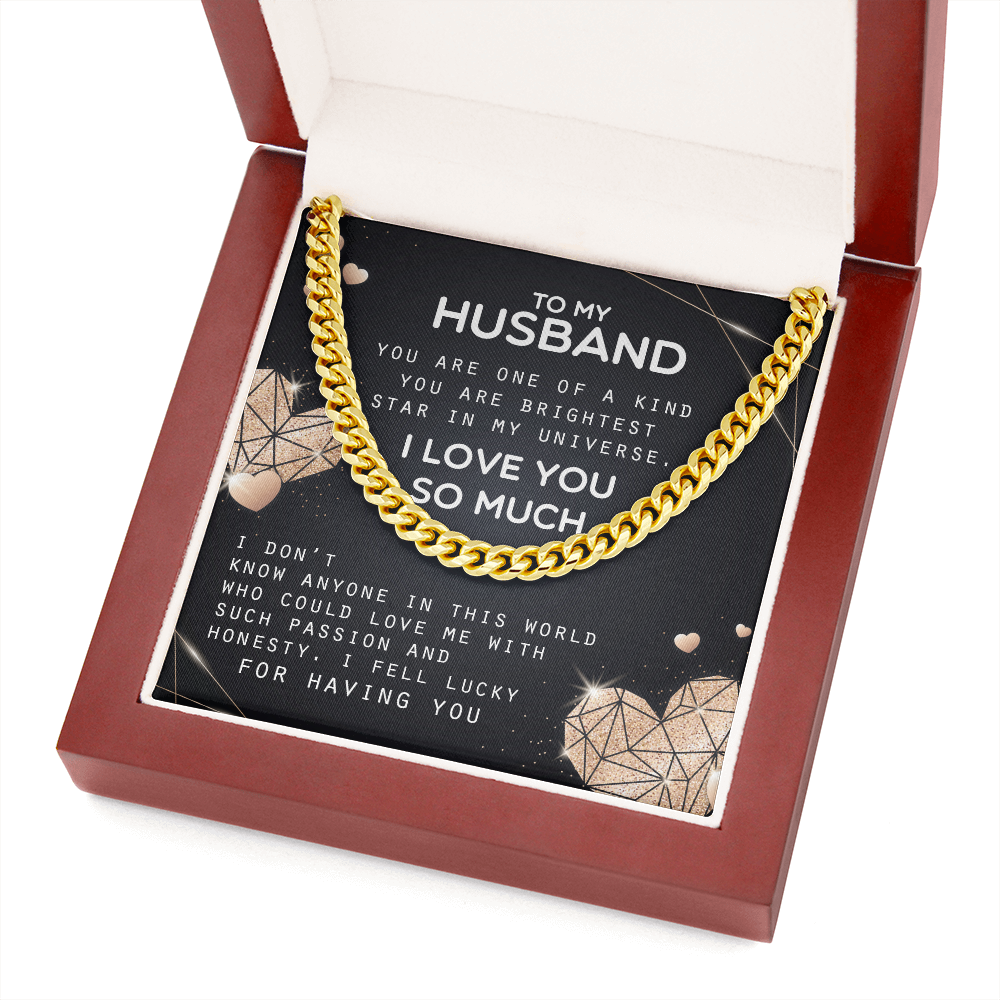 To My Husband - I Love You So Much - Cuban Link Chain KT20