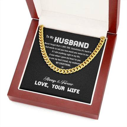 To My Husband - I Love You - Cuban Link Chain KT12 - Charming Present