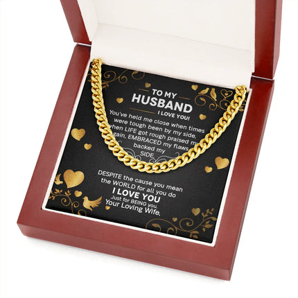 To My Husband - I Love You - Cuban Link Chain KT26 - Charming Present