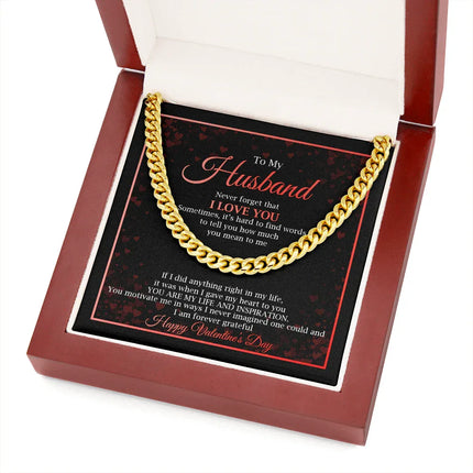 To My Husband - Happy Valentine's Day - Cuban Link Chain KT18 - Charming Present