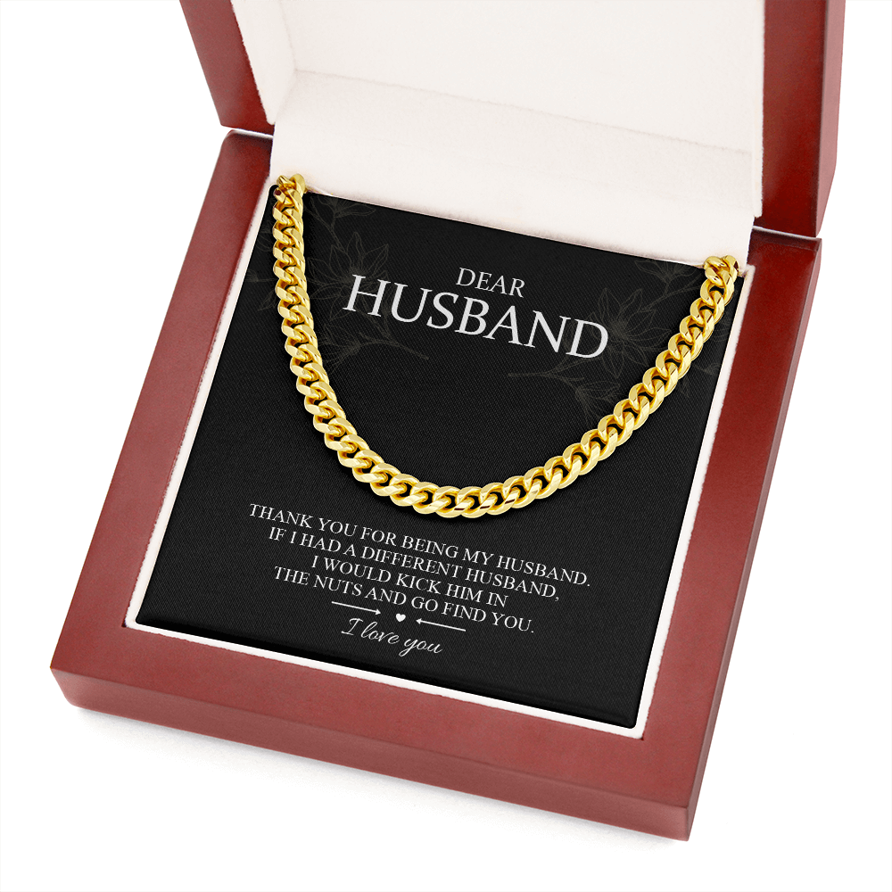 Dear Husband - Thank You For Being My Husband - Cuban Link Chain SO101T