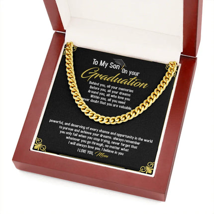 To My Son - Congratulations On Your Graduation - Cuban Link Chain SO97T - Charming Present