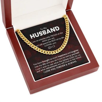 To My Husband - Proud Of The Man - Cuban Link Chain KT14 - Charming Present