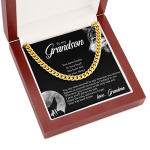 To My Grandson - Believe In Yourself As Much As I Believe In You - Cuban Link Chain SO132T