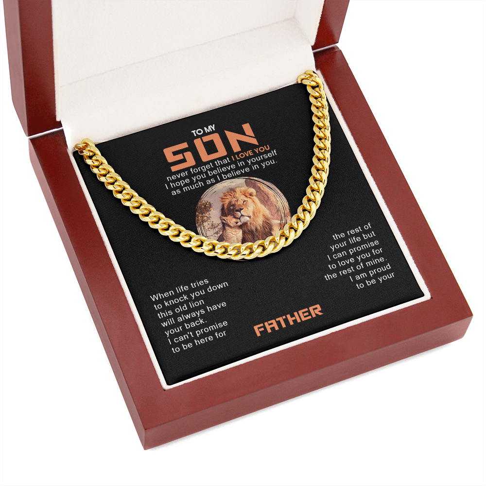 To My Son - I Am Proud To Be Your Father - Cuban Link Chain SO117T