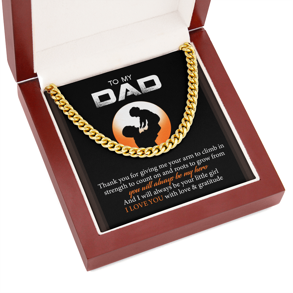 To My Dad - I Love You With Love And Gratitude - Cuban Link Chain SO128T