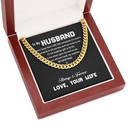 To My Husband - I Love You - Cuban Link Chain KT12 - Charming Present