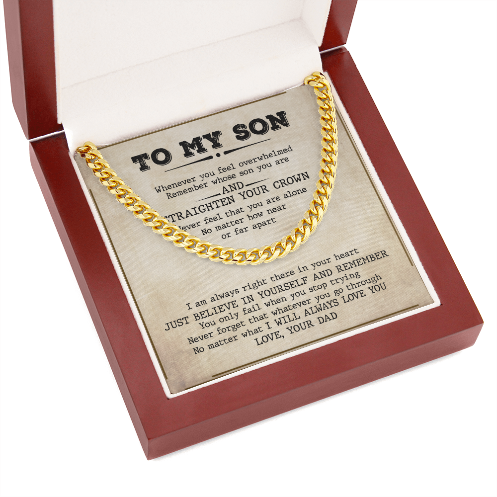 To My Son - I Will Always Love You - Cuban Link Chain SO73V