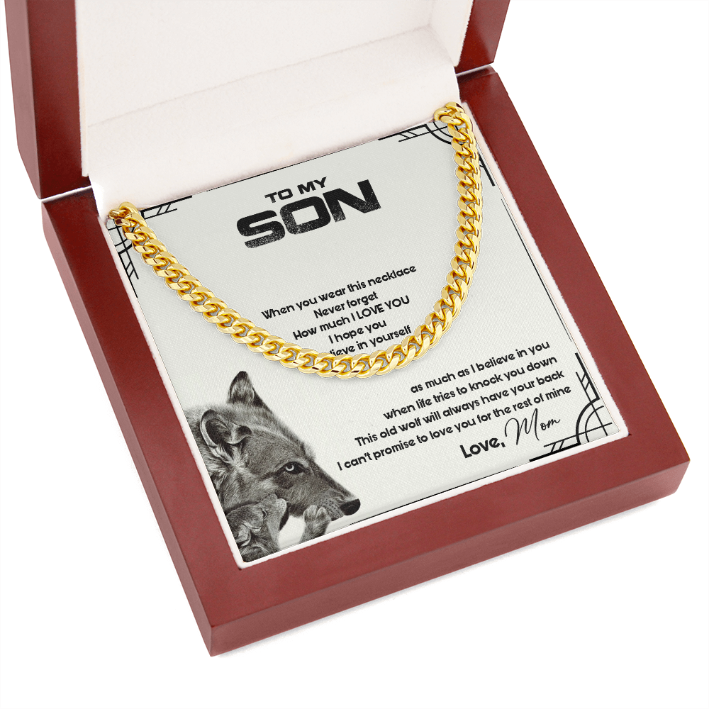 To My Son - This Old Wolf Will Always Have Your Back - Cuban Link ChainSO86T