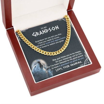 To My Grandson - You Are Loved And Appreciated - Cuban Link Chain SO123T - Charming Present