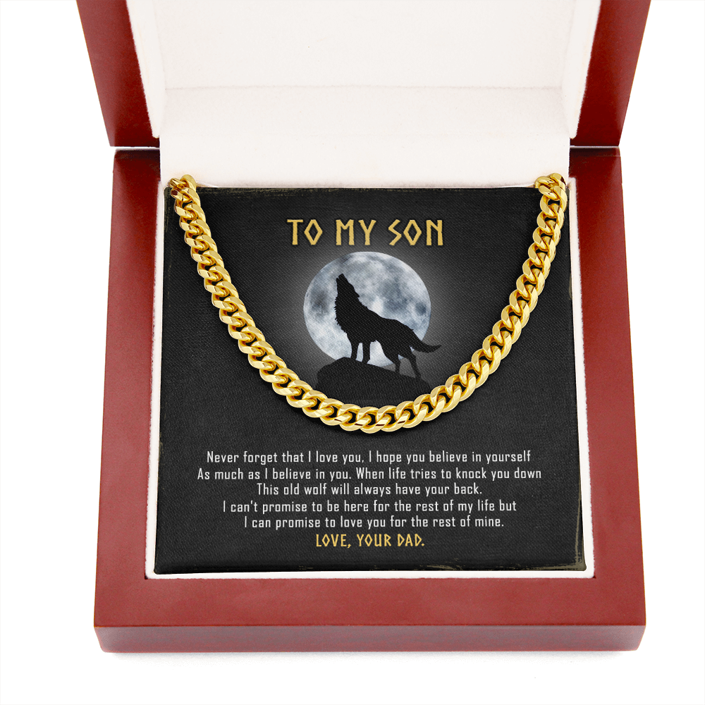 To My Son - Never Forget That I Love You - Cuban Link Chain SO118V