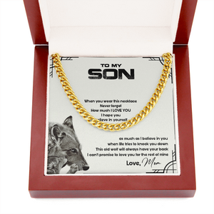 To My Son - This Old Wolf Will Always Have Your Back - Cuban Link ChainSO86T