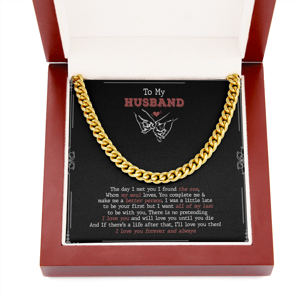 To My Husband - You Complete Me & I Love You - Cuban Link Chain SO92V