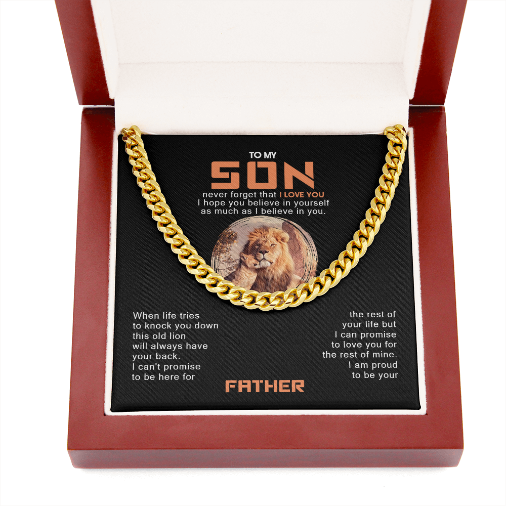 To My Son - I Am Proud To Be Your Father - Cuban Link Chain SO117T