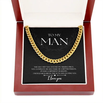 To My Man - Found My Missing Piece - Cuban Link Chain SO102V - Charming Present