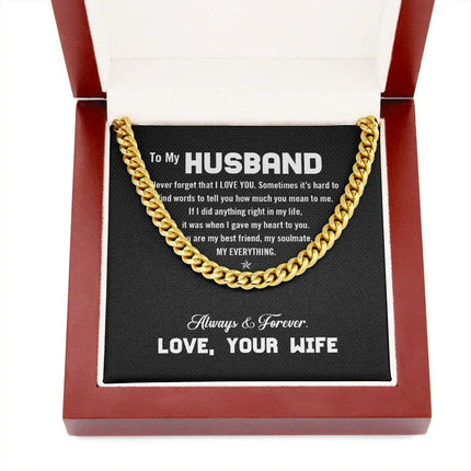 To My Husband - I Love You - Cuban Link Chain KT12 - Charming Present