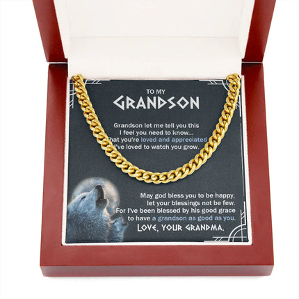 To My Grandson - You Are Loved And Appreciated - Cuban Link Chain SO123T - Charming Present