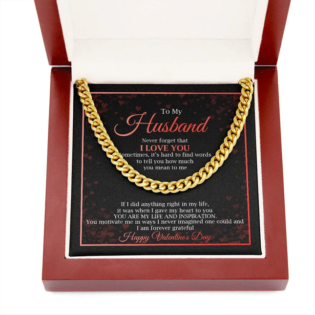 To My Husband - Happy Valentine's Day - Cuban Link Chain KT18 - Charming Present