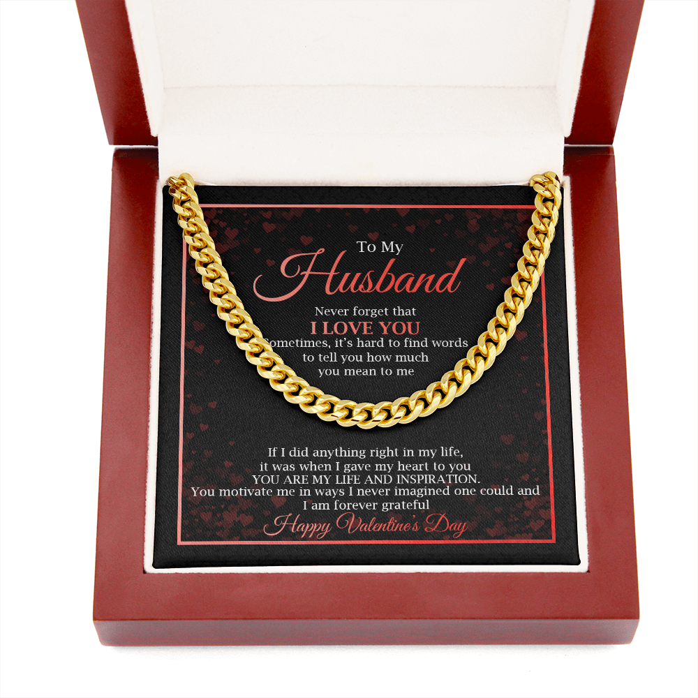 To My Husband - Happy Valentine's Day - Cuban Link Chain KT18