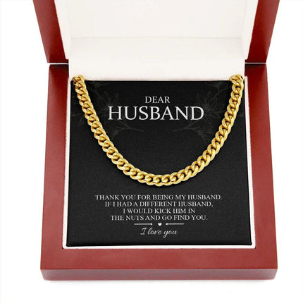 Dear Husband - Thank You For Being My Husband - Cuban Link Chain SO101T - Charming Present
