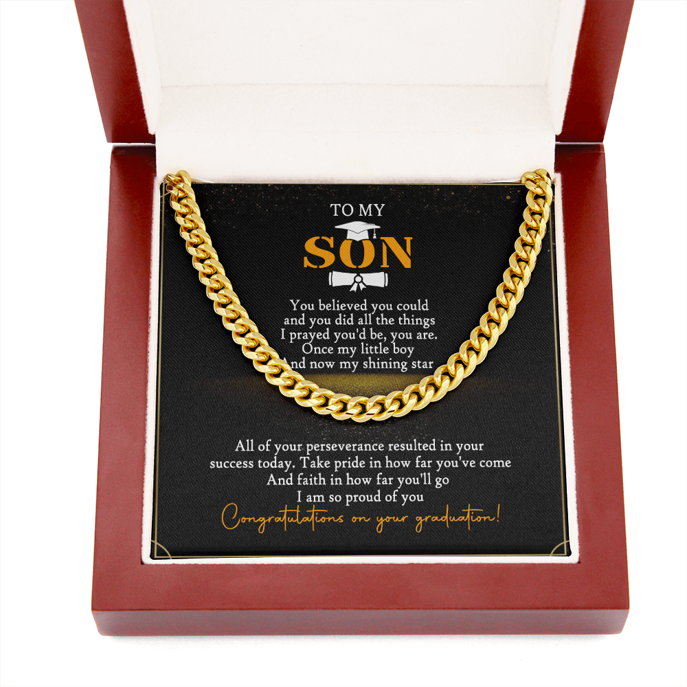 To My Son - Congratulations On Your Graduation - Cuban Link Chain SO95V