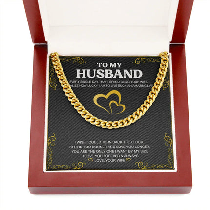 To My Husband - Love You Longer - Cuban Link Chain KT24 - Charming Present