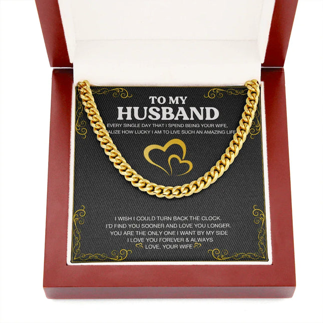 To My Husband - Love You Longer - Cuban Link Chain KT24 - Charming Present