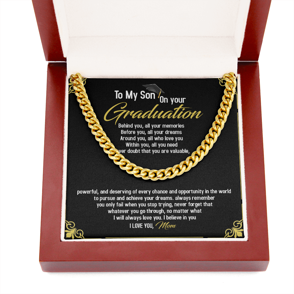 To My Son - Congratulations On Your Graduation - Cuban Link Chain SO97T