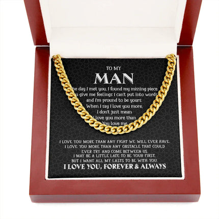 To My Man - My Missing Piece - Cuban Link Chain KT11 - Charming Present
