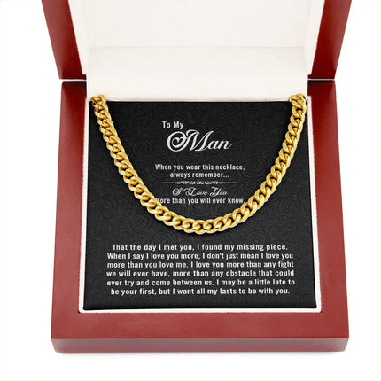 To My Man - My Missing Piece - Cuban Link Chain KT08 - Charming Present