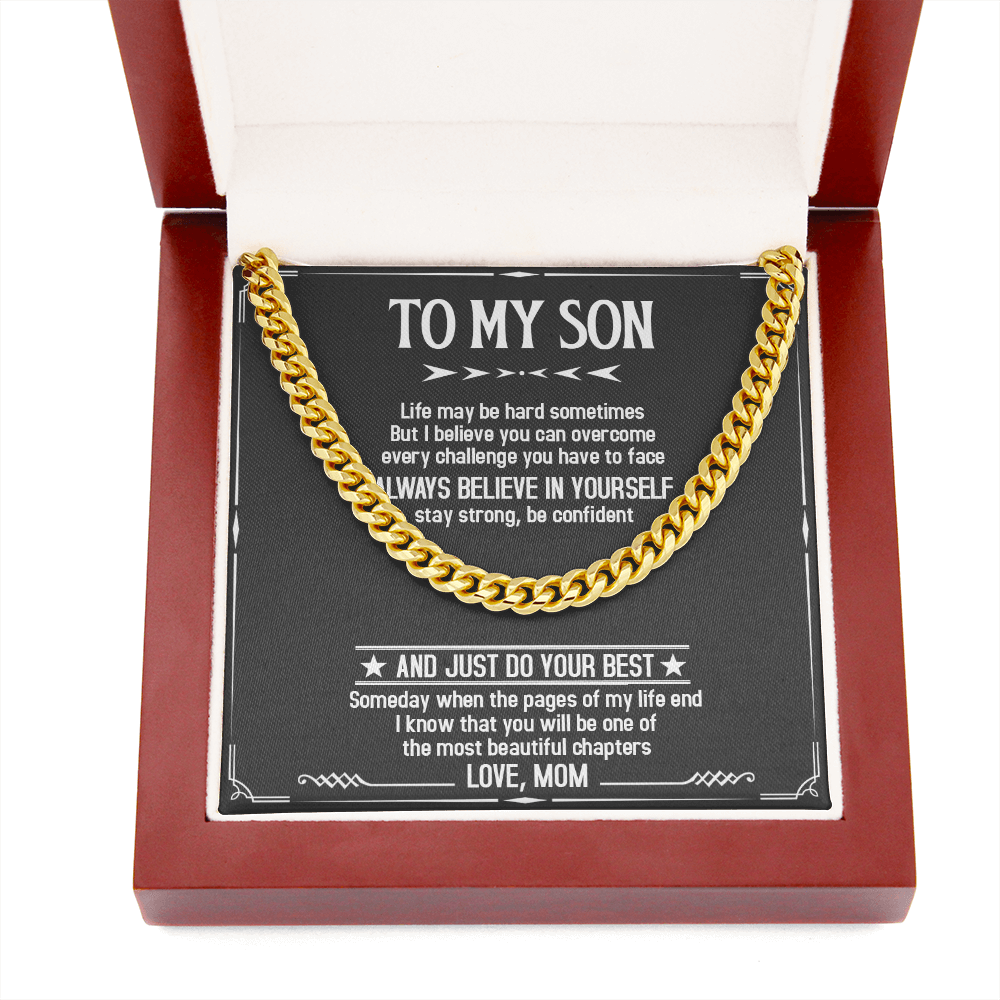 To My Son - Just Do Your Best - Cuban Link Chain SO03T