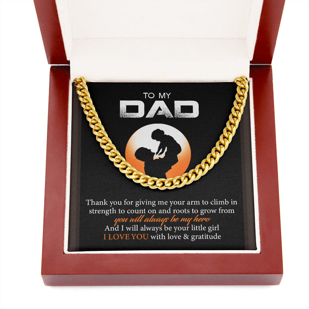 To My Dad - I Love You With Love And Gratitude - Cuban Link Chain SO128T