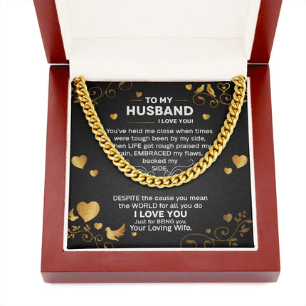 To My Husband - I Love You - Cuban Link Chain KT26 - Charming Present