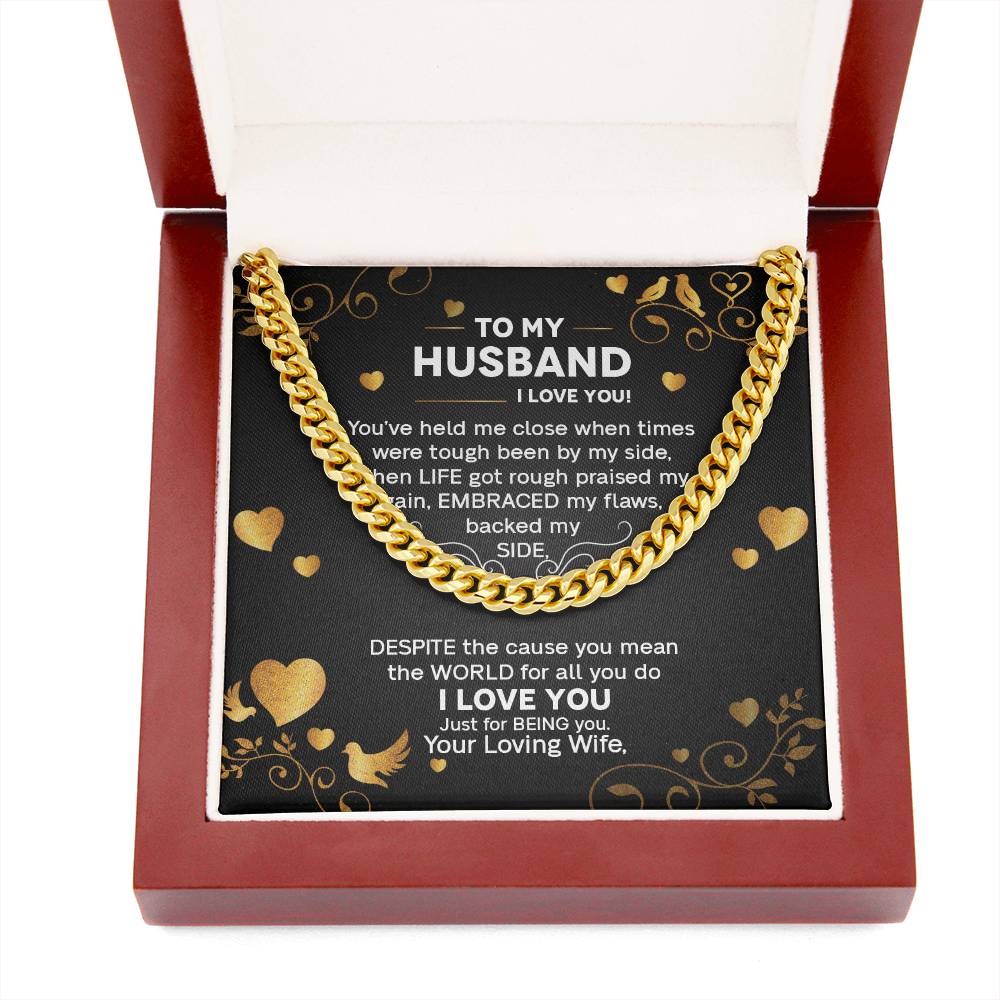 To My Husband - I Love You - Cuban Link Chain KT26
