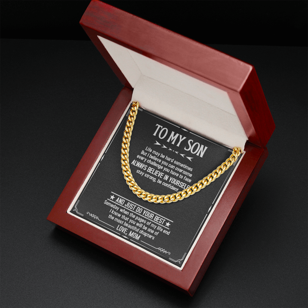 To My Son - Just Do Your Best - Cuban Link Chain SO03T