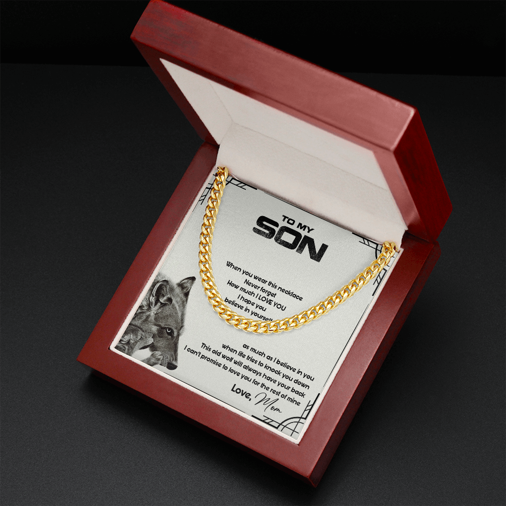 To My Son - This Old Wolf Will Always Have Your Back - Cuban Link ChainSO86T