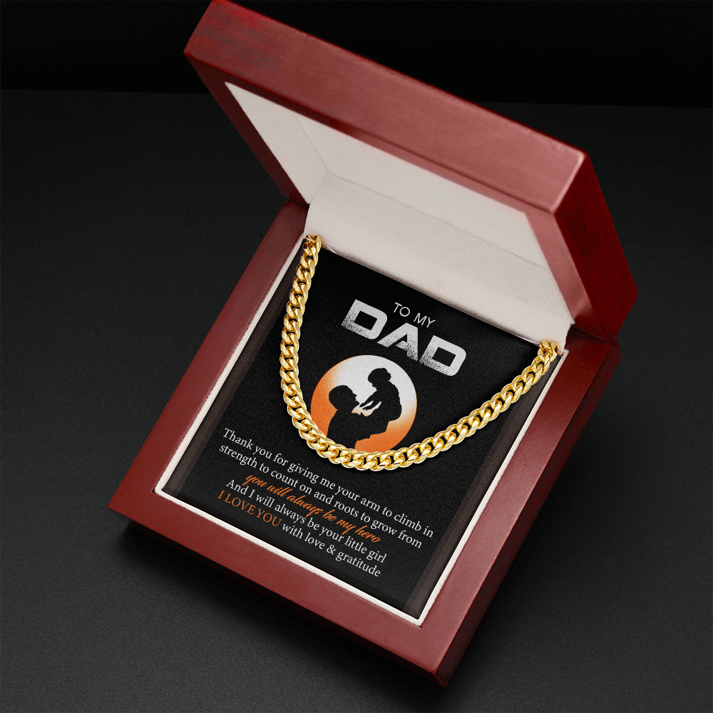 To My Dad - I Love You With Love And Gratitude - Cuban Link Chain SO128T