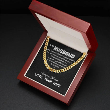 To My Husband - I Love You - Cuban Link Chain KT12 - Charming Present