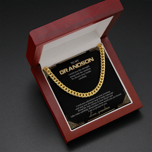 To My Grandson - Remember How Much You Are Loved - Cuban Link Chain SO136T