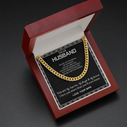 Dear Husband - Thank You For Being My Husband - Cuban Link Chain SO103T - Charming Present