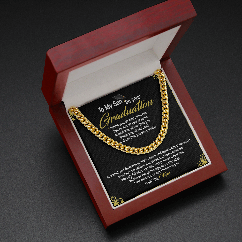 To My Son - Congratulations On Your Graduation - Cuban Link Chain SO97T